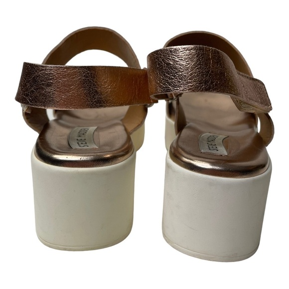 Steve Madden Rachel Women’s Metallic Leather Platform Sandals - Picture 6 of 10